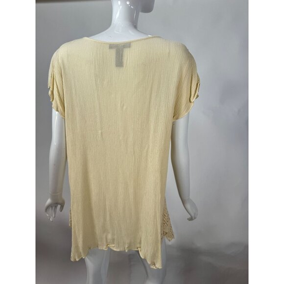 Style & Co Womens 2X Cream Tunic Top With Crochet Lace Detail & Button Tassel Ne - Picture 5 of 16